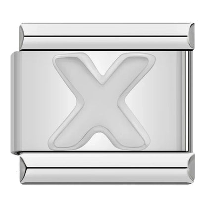 Silver Italic Letter Charm Collection — 9mm Italian Bracelet