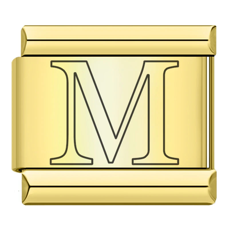 Gold Letter Charm Collection Vol. 2 — 9mm Italian Bracelet