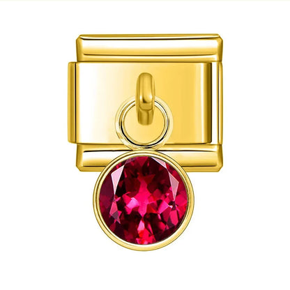 Gold Birthstone Charm Collection — 9mm Italian Bracelet