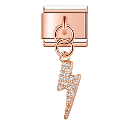 Moon & Lightning Charm Collection — 9mm Italian Bracelet
