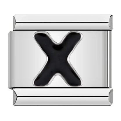 Black Letter Charm Collection — 9mm Italian Bracelet