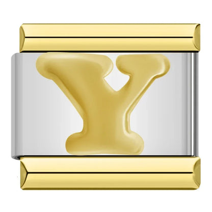Gold Letter Charm Collection — 9mm Italian Bracelet