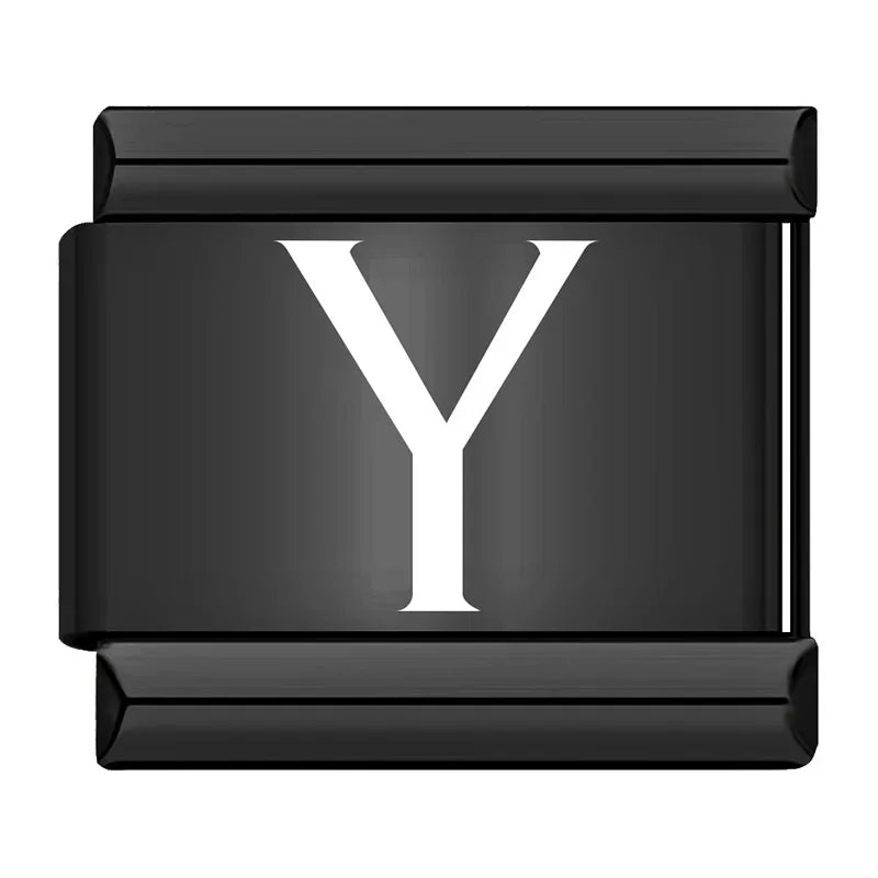 Black Letter Charm Collection Vol. 4 — 9mm Italian Bracelet