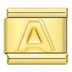 Ensemble de charms Alphabet Doré sur Fond Blanc — photo du produit