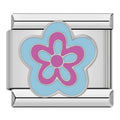 Charm Fleur Turquoise et Centre Rose — photo du produit