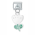 Charm pendentif Tulipe Blanche à Feuilles Vertes — photo du produit