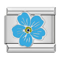 Charm Fleur Bleue à Cinq Pétales Argenté — photo du produit