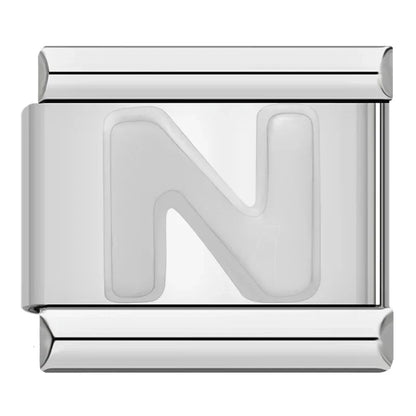 Silver Italic Letter Charm Collection — 9mm Italian Bracelet