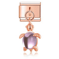 Charm pendentif Tortue Cuivrée à Pierre Mauve — photo du produit