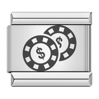Poker & Casino Charm Collection — 9mm Italian Bracelet