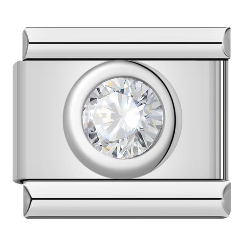 Round CZ Charm Collection — 9mm Italian Bracelet