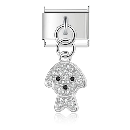 Dog & Flower Charm Collection — 9mm Italian Bracelet