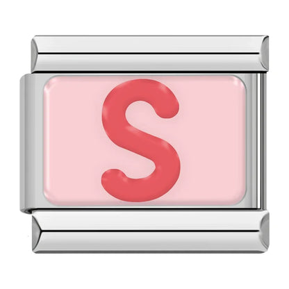 Red Colorful Letter Charm Collection — 9mm Italian Bracelet