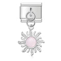 Charm pendentif Soleil Argenté à Pierre Rose — photo du produit