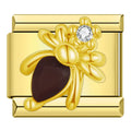 Charm Abeille Dorée et Pierre Grenat — photo du produit