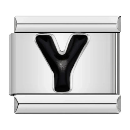 Black Letter Charm Collection — 9mm Italian Bracelet