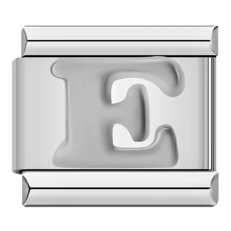 Silver Letter Charm Collection — 9mm Italian Bracelet