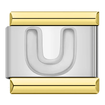Letter Charm Collection Silver Gold — 9mm Italian Bracelet