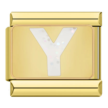 Gold Letter Charm Collection — 9mm Italian Bracelet