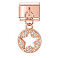 Charm pendentif Étoile Ronde Rosée Pavée — photo du produit
