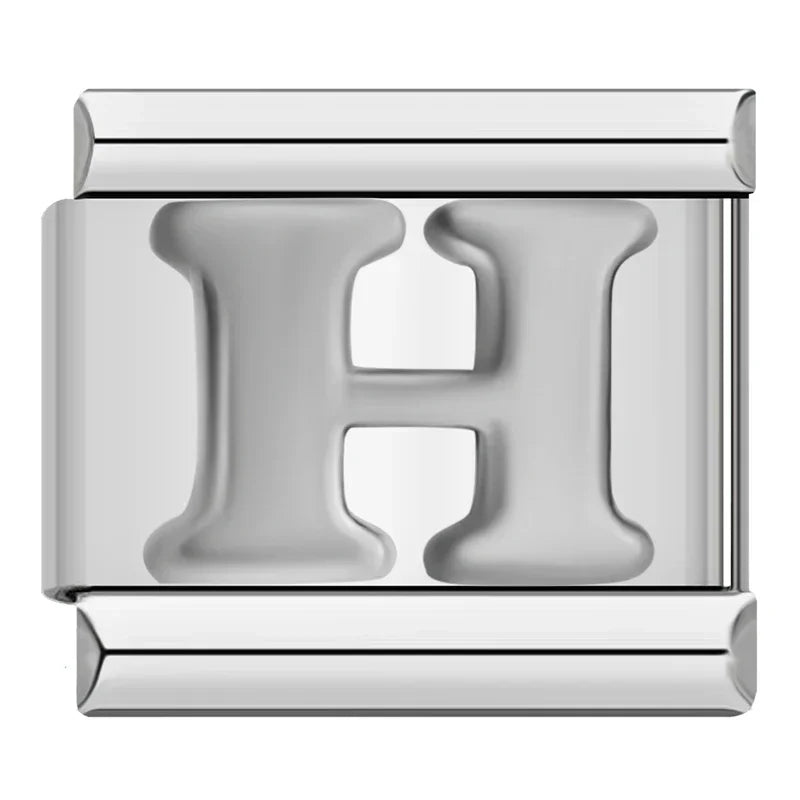 Silver Letter Charm Collection — 9mm Italian Bracelet