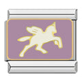Charm Licorne Dorée sur Fond Mauve — photo du produit