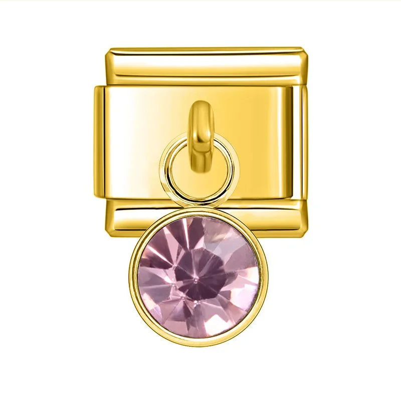 Gold Birthstone Charm Collection — 9mm Italian Bracelet