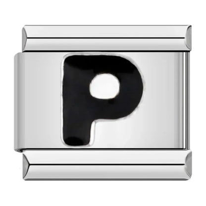 Black Letter Charm Collection — 9mm Italian Bracelet