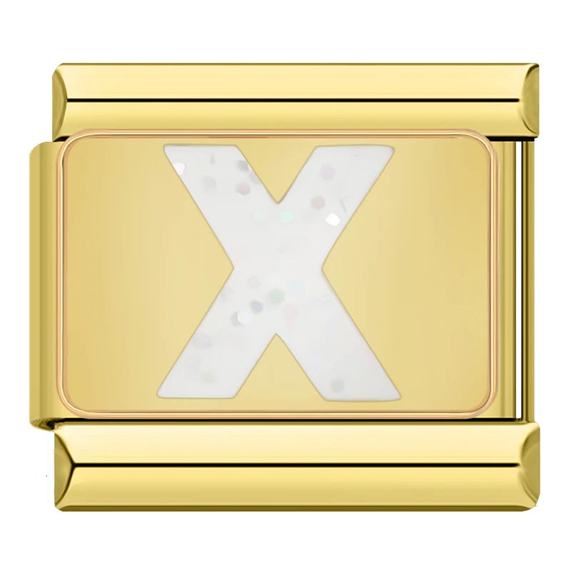 Gold Letter Charm Collection — 9mm Italian Bracelet