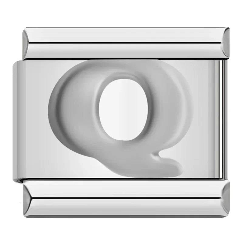 Silver Letter Charm Collection — 9mm Italian Bracelet