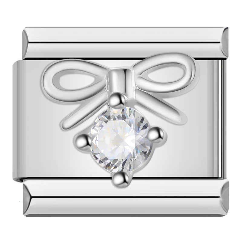 Rainbow Crown CZ Charm Collection — 9mm Italian Bracelet