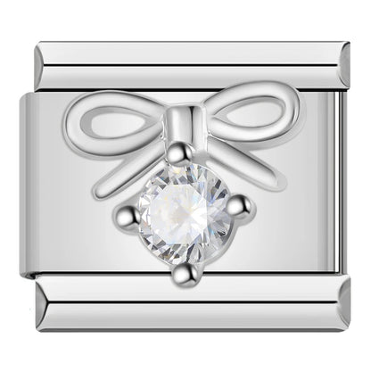 Rainbow Crown CZ Charm Collection — 9mm Italian Bracelet