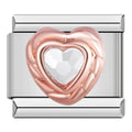 Charm Cœur Rose Pâle Cerclé de Rose Doré — photo du produit