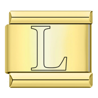 Gold Letter Charm Collection Vol. 2 — 9mm Italian Bracelet