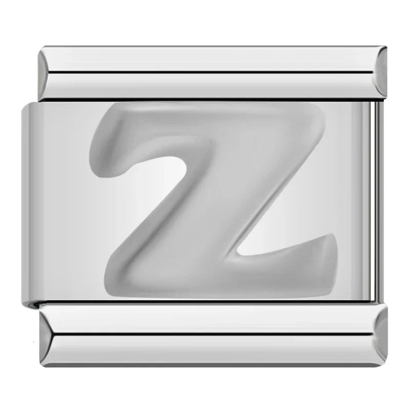 Silver Letter Charm Collection — 9mm Italian Bracelet