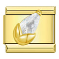 Charm Feuille Dorée et Cristal Blanc — photo du produit