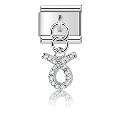 CZ Zodiac Dangle Charm Collection — 9mm Italian Bracelet