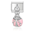 Charm pendentif Cœur Rose et Arbre Argenté — photo du produit