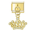 Charm pendentif Couronne Dorée Pavée — photo du produit