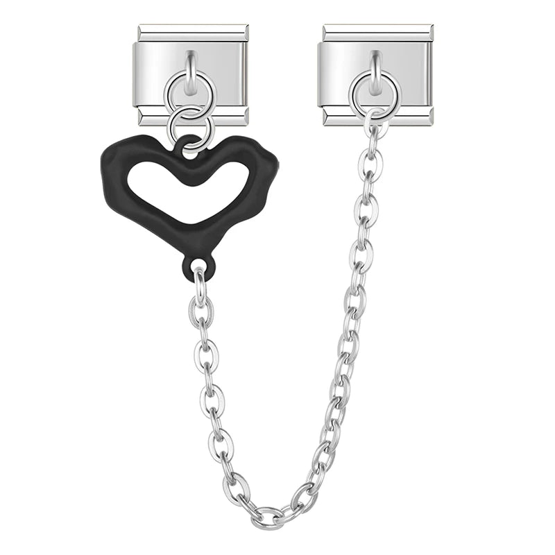 Heart Love Chain Charm Collection — 9mm Italian Bracelet