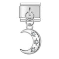 Charm pendentif Lune Argentée à Étoiles — photo du produit