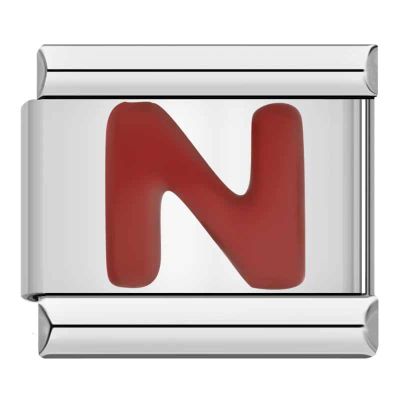 Red Letter Charm Collection — 9mm Italian Bracelet