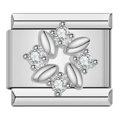 Rainbow Crown CZ Charm Collection — 9mm Italian Bracelet