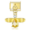 Charm pendentif Abeille Dorée et Pierre Jaune — photo du produit