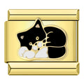 Charm Chat Noir et Blanc sur Doré — photo du produit