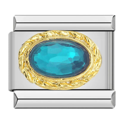 Ellipse CZ Charm Collection — 9mm Italian Bracelet