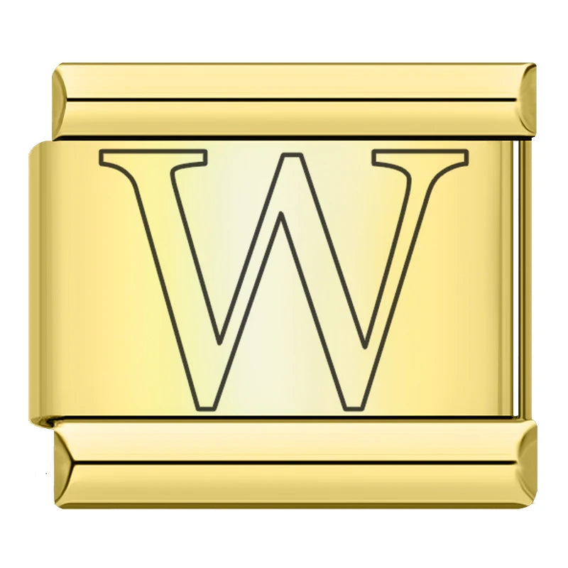 Gold Letter Charm Collection Vol. 2 — 9mm Italian Bracelet