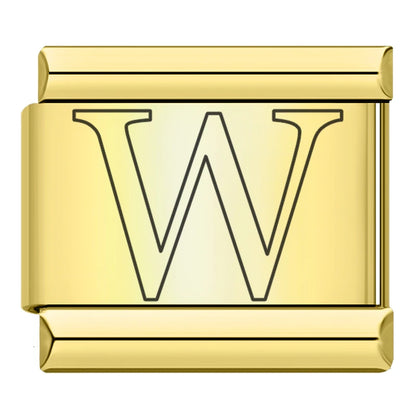 Gold Letter Charm Collection Vol. 2 — 9mm Italian Bracelet