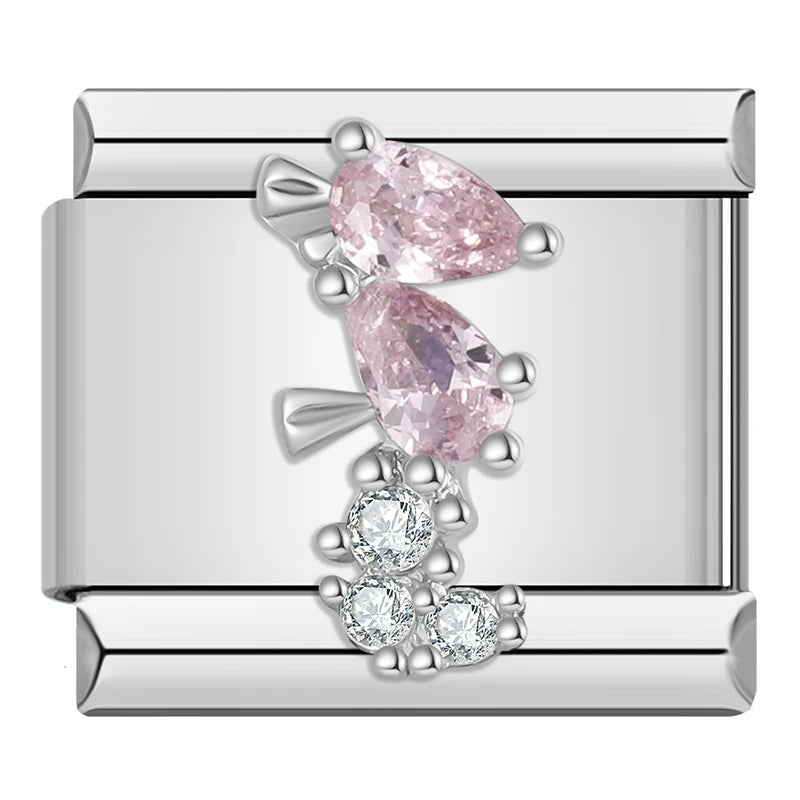 Rainbow Crown CZ Charm Collection — 9mm Italian Bracelet
