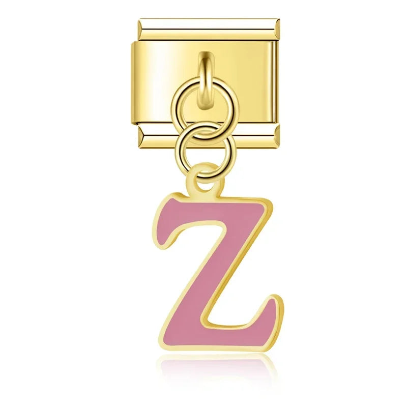 Colorful Lowercase Letter Charm Collection — 9mm Italian Bracelet